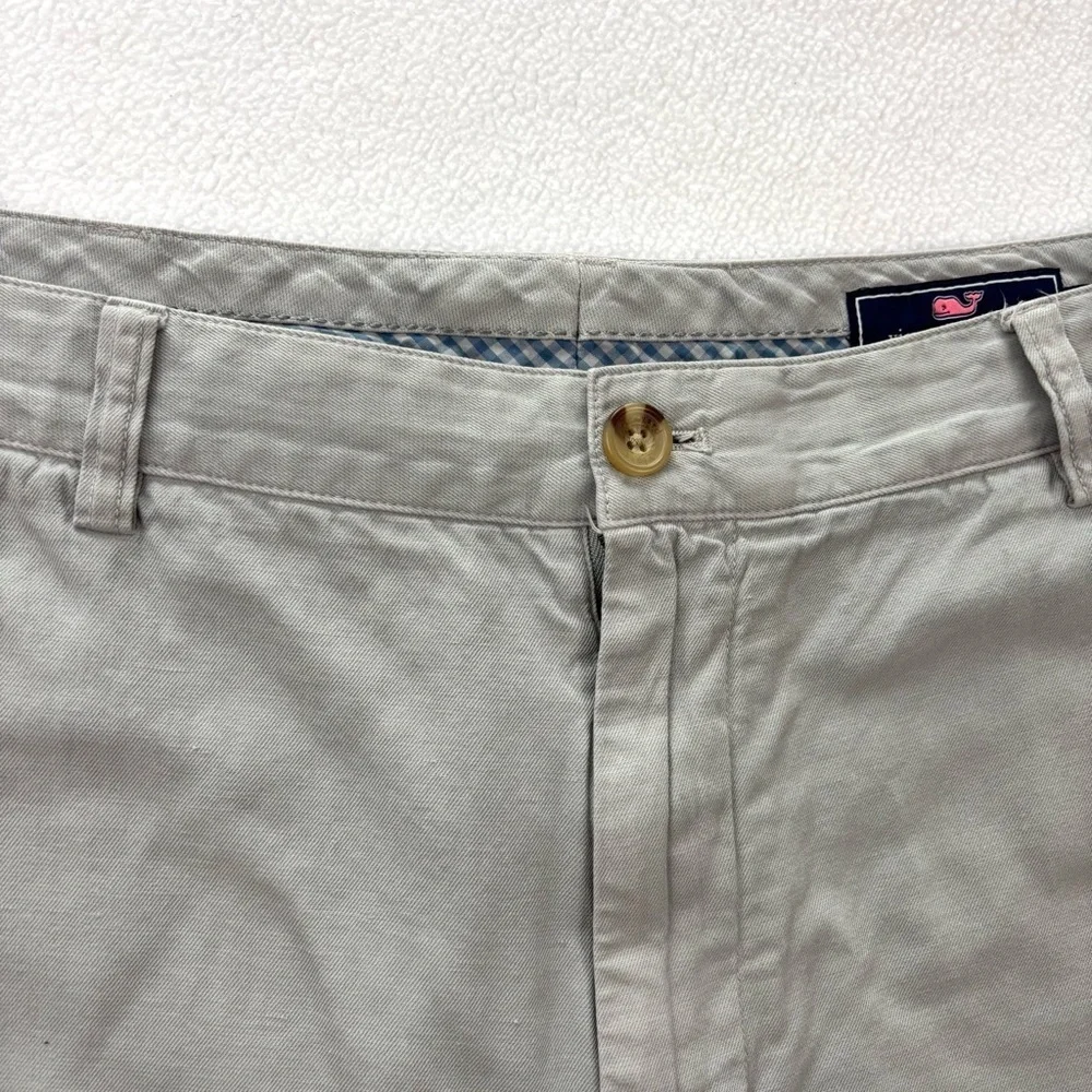 Vineyard Vines Gray Flat Front Classic Gray Men's Cotton Chino Shorts Size 38